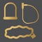 Set of golden bike locks icon