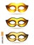 Set of Golden Carnival Mask