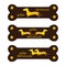 Set of golden dachshund kennel logo template