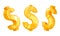 Set of golden dollar signs isolated