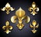 Set of Golden Fleur de Lis