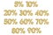 Set of Golden Inflatable Discount Numbers with Percentages