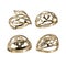 Set of golden jewelry rings