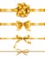 Set of golden ribbons with bows, decoration for gift boxes, design element