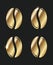 Set of golden roasted coffee beans, caffeine symbol