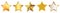 Set golden stars, different sparkle star shapes icon collection, shine stars sparkles signs - vector