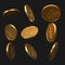 Set of golden yuan coins. realistic vector illustration.