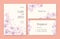 Set of gorgeous templates for Save the Date card, wedding invitation or thank you note with Japanese sakura flowers hand