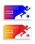 Set of gradient banners with running man