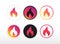 Set of gradient Fire icons.