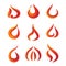 Set of gradient fire logo