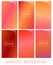 Set of Gradient vector backgrounds - warm late fall colors for