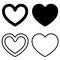 Set of graphic heart icons