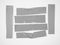 Set gray tape texture,Torn horizontal and different size sticky tape, adhesive pieces. sticky tape cut isolated on white.