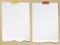 Set of gray torn grainy note papers with adhesive