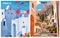 Set of Greece, Italy Travel Destination Posters.