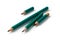 Set of greeen Short Pencils on Isolated