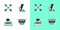 Set Greek ancient bowl, Crossed arrows, trireme and Hermes sandal icon. Vector