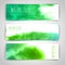 Set of green artistic watercolor backgrounds
