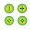 Set of green buttons