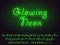 Set of green color nice cute fairy vintage neon font