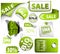 Set of green discount elements