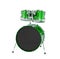 Set of Green drums isolated