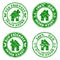 Set of green eco friendly house stamps