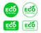 Set of green ECO stickers. Eco Friendly Environment