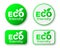 Set of green ECO stickers. Eco Friendly Environment