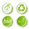 Set of green ecology tags