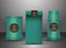 Set of green elegant coffee bags packings products