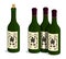 Set of green glass bottles with expensive red wine. Storage and aging of alcoholic products in warehouse, in wine cellar. Cartoon