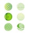 Set of Green Globes Vector Illustration