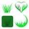 Set of Green Grass Icons