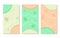 set of green, grey and orange. cheerful abstract background with pastel color