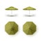 Set of Green Patio Outdoor Beach Cafe Restaurant Round Umbrella