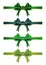 Set of green ribbons with bows. Vector green ribbons with bows to Easter or St. Patricks Day