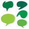 Set of green sticker speech bubbles