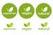 Set of green vegetarian vegan and natural tags icons