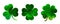 Set of green watercolor four-leaf clovers. Happy St. Patrick`s Day - vector