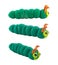 Set of green worm made from plasticine