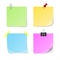 Set of green, yellow, blue, violet sticky notes