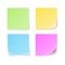 Set of green, yellow, blue, violet sticky notes