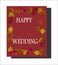 A set of greeting cards with autumn leaves. Birthday, thanks, wedding. Isolated objects.