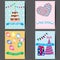 A set of greeting cards, Happy birthday colorful card design