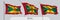 Set of Grenada waving flag on isolated background vector illustration