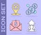 Set Growth chart and progress in people crowd, Map pointer with star, Envelope with coin dollar and Coin money with