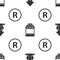 Set Growth chart and progress in people crowd, Shopping building or market store and Registered Trademark on seamless