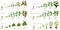 Set of growth cycles of vegetable crops on a white background.